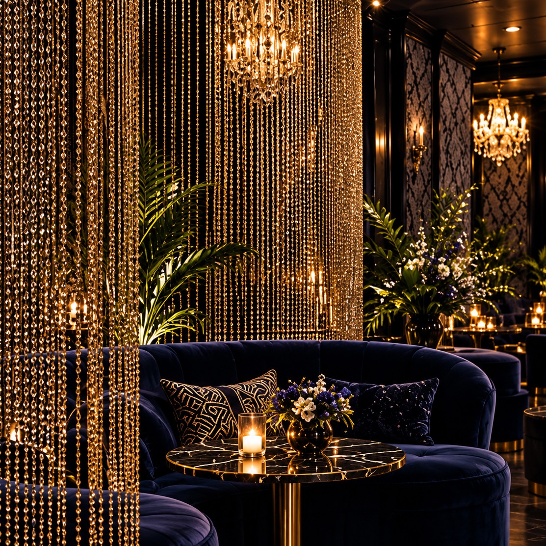 Banquette seating detail at Spring Salon
