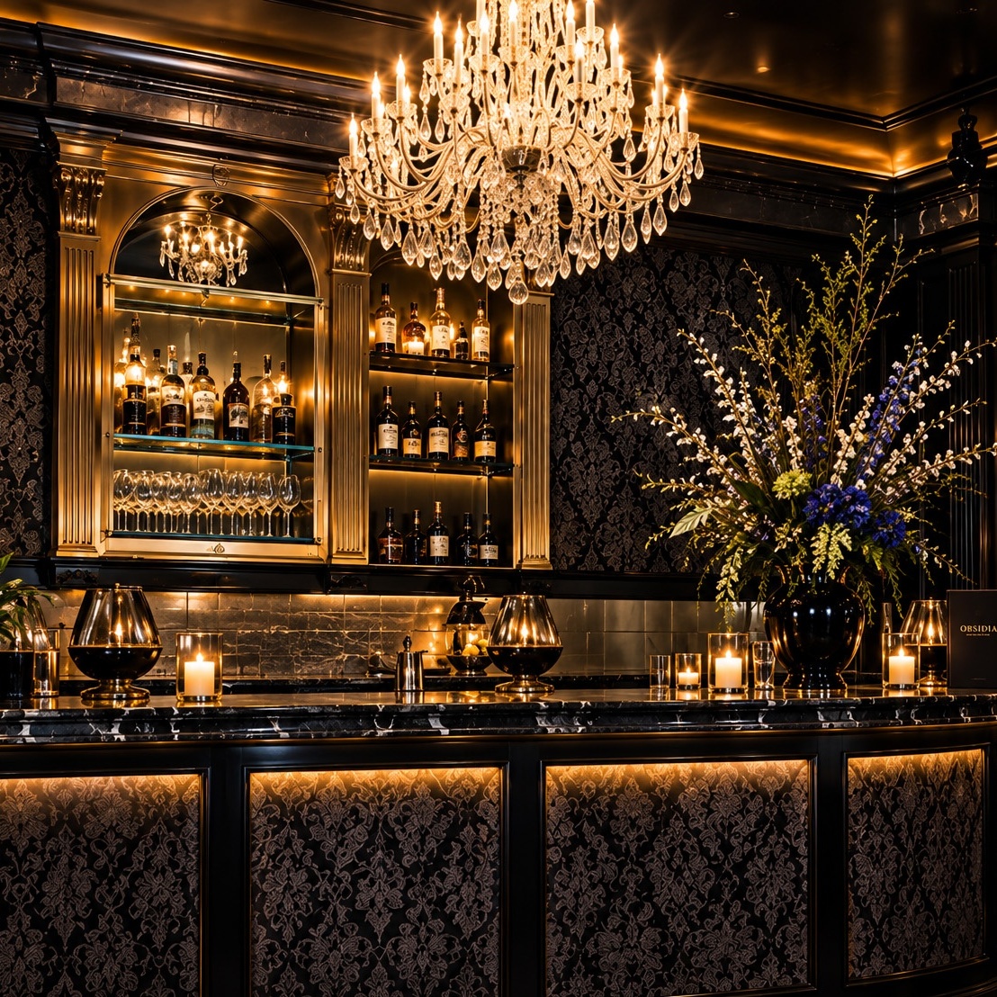 The bar at Spring Salon